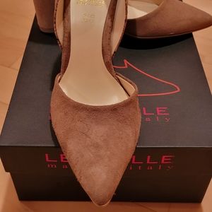 Le Stelle suede leather pumps heels sz 38 8